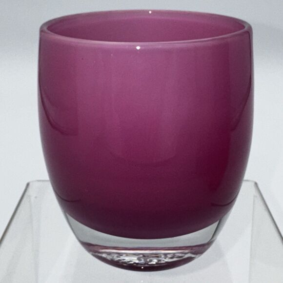 Glassybaby BFF Pink Candle Holder Triskelion w/Tag Mauve Glass Hand Blown Gift - Picture 1 of 4